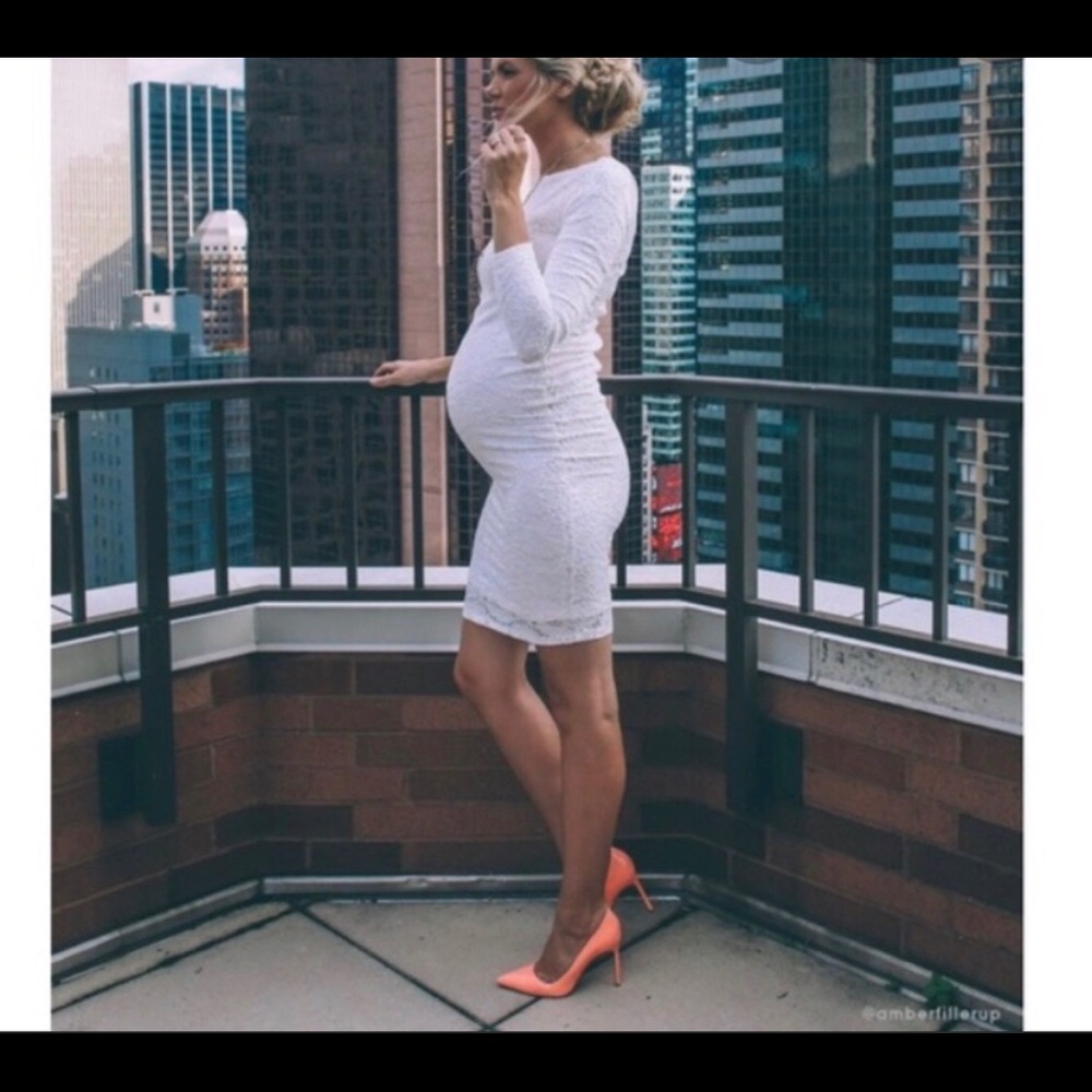 White Lace Ingrid&Isabel Maternity Dress